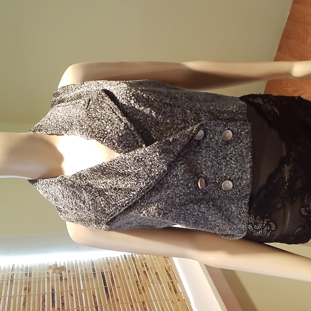 Donna Pashu Double Breasted Faux Fur Vest Size S